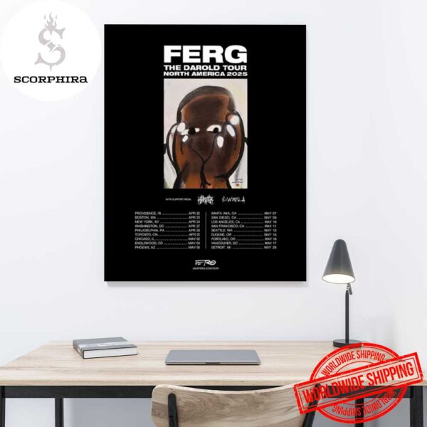 ASAP Ferg North America The DAROLD Tour Dates 2025 Fan Gifts Home Decor Poster Canvas