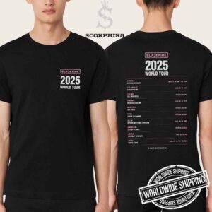 BLACKPINK 2025 World Tour Dates Fan Gifts Two Sides Unisex T-Shirt