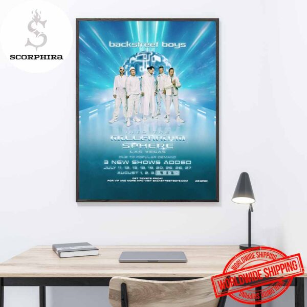 Backstreet Boys Into the Millennium Sphere Las Vegas Updated Tour Dates Artwork Fan Gifts Home Decor Poster Canvas