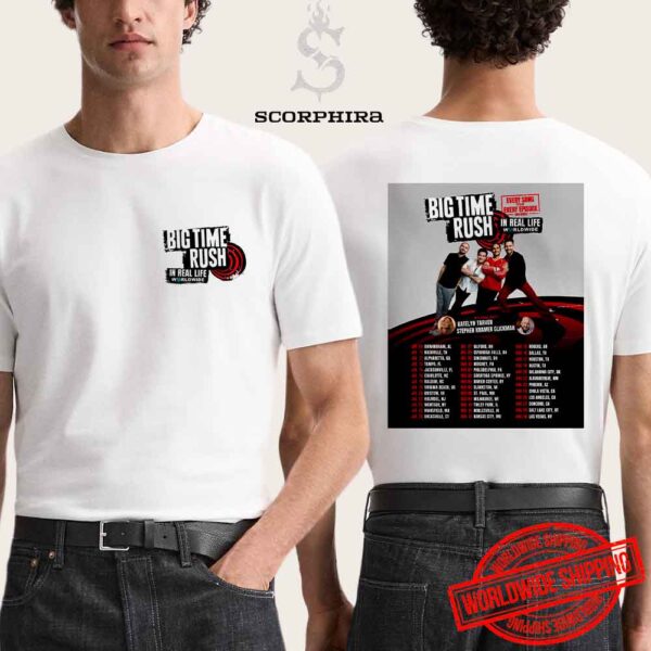 Big Time Rush In Real Life Worldwide Tour US Dates 2025 Fan Gifts Two Sides Unisex T-Shirt