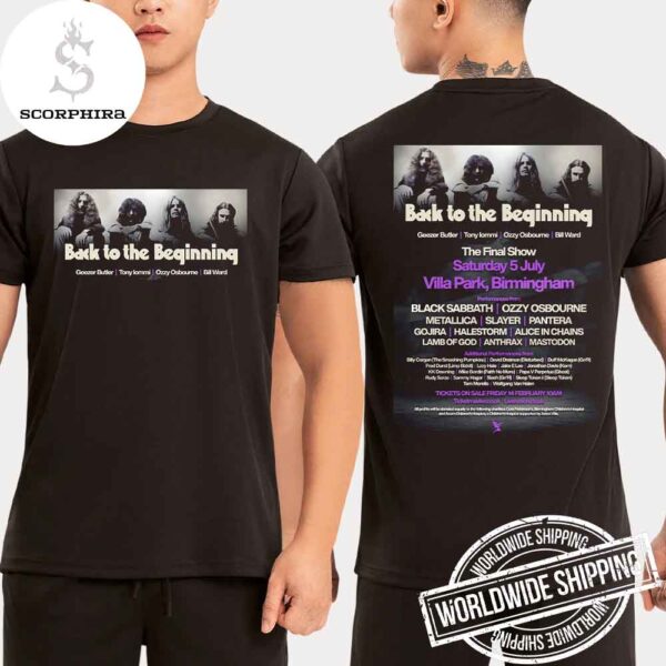 Black Sabbath Back To The Beginning The Final Show At Villa Park Birmingham On July 5 2025 Lineup Fan Gifts Two Sides Unisex T-Shirt