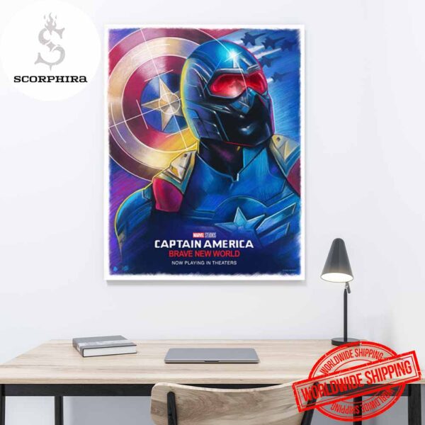 Captain America Brave New World New Design Fan Gifts Home Decor Poster Canvas