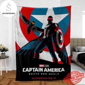 Captain America Brave New World Vintage Artwork Fan Gifts Fleece Blanket