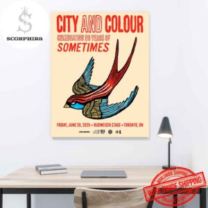 City and Colour Celebrate 20th Anniversary Of Sometimes In Toronto On June 20 2025 Fan Gifts Home Decor Poster Canvas