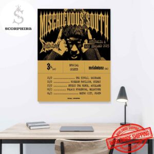 Denzel Curry Mischievous South Tour Dates Australia And New Zealand 2025 Fan Gifts Home Decor Poster Canvas