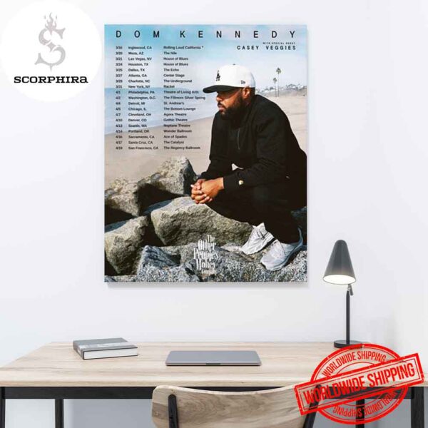 Dom Kennedy Tour Dates 2025 Fan Gifts Home Decor Poster Canvas