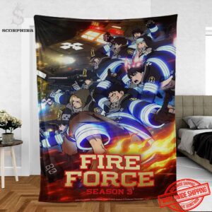 Fire Force Season 3 Artwork Fan Gifts Fleece Blanket