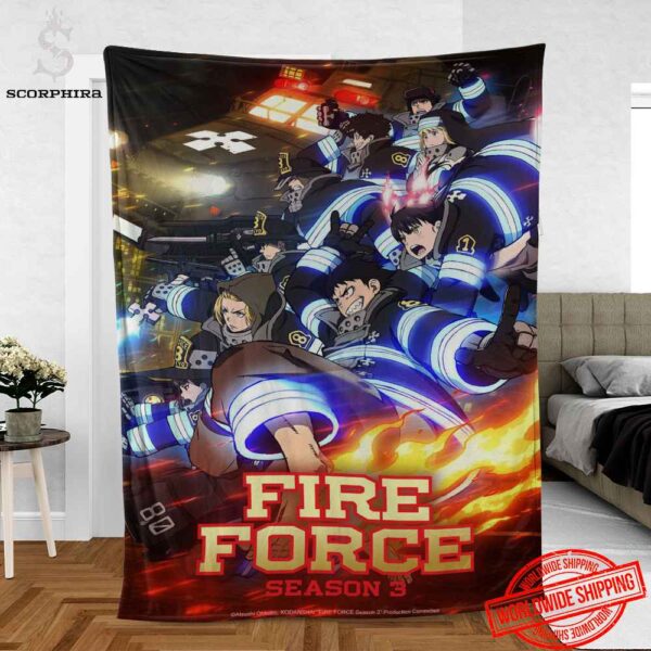 Fire Force Season 3 Artwork Fan Gifts Fleece Blanket