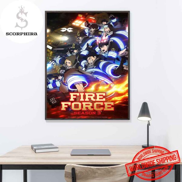 Fire Force Season 3 Artwork Fan Gifts Home Decor Poster Canvas