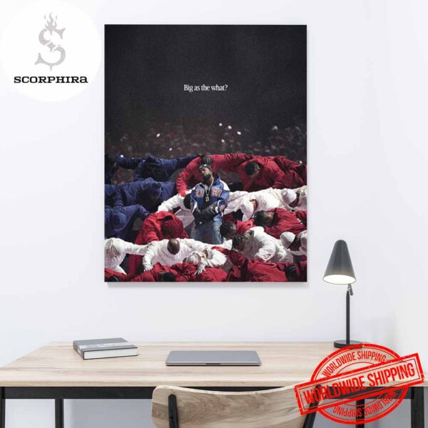 Kendrick Lamar Big As The What Not Like Us At The Super Bowl Fan Gifts Home Decor Poster Canvas