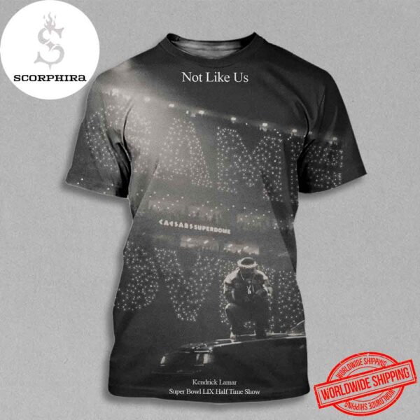 Kendrick Lamar Not Like Us Super Bowl LIX Halftime Show BW Artwork Fan Gifts All Over Print Shirt