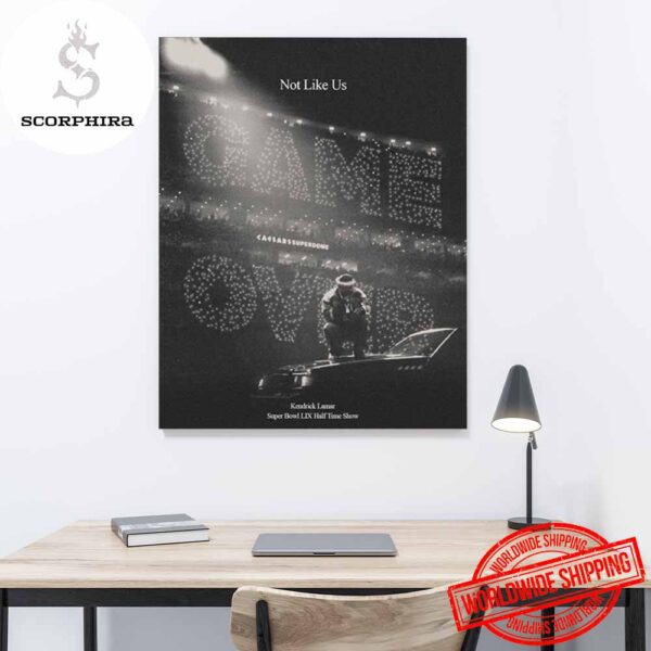 Kendrick Lamar Not Like Us Super Bowl LIX Halftime Show BW Artwork Fan Gifts Home Decor Poster Canvas