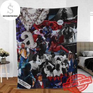 Kendrick Lamar On Super Bowl LIX Halftime Show Aesthetic Style Fan Gifts Fleece Blanket