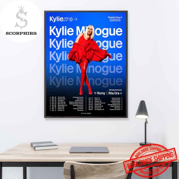 Kylie Minogue The Tension Tour Dates 2025 Fan Gifts Home Decor Poster Canvas