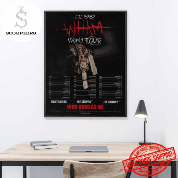 Lil Baby 2025 WHAM World Tour Dates Fan Gifts Home Decor Poster Canvas