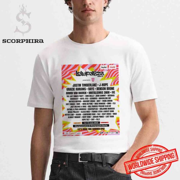 Lollapalooza Berlin Lineup On 12-13 July 2025 Fan Gifts Unisex T-Shirt