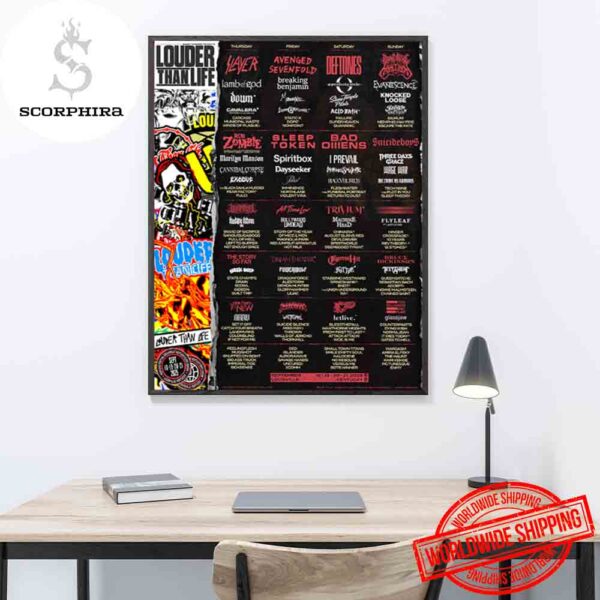 Louder Than Life 2025 Lineup Fan Gifts Home Decor Poster Canvas