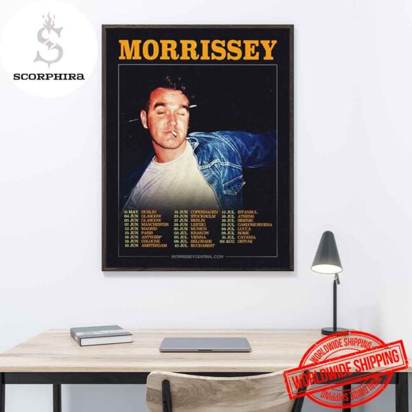 Morrissey 2025 European Tour Dates Fan Gifts Home Decor Poster Canvas