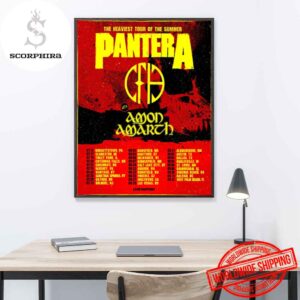 Pantera The Heaviest Tour Of The Summer 2025 Fan Gifts Home Decor Poster Canvas