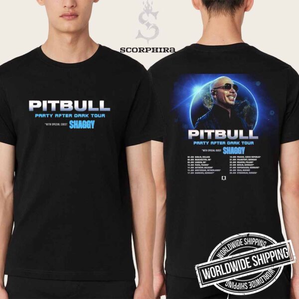 Pitbull Party After Dark Tour Europe And UK 2025 Fan Gifts Two Sides Unisex T-Shirt