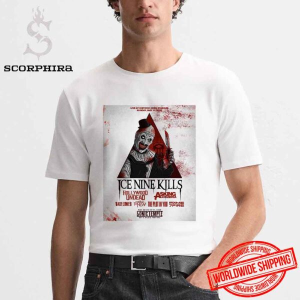 Sonic Temple Festival Horror-Themed Metalcore Masters Ice Nine Kills On May 11 2025 Fan Gifts Unisex T-Shirt