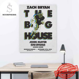 Zach Bryan The Big House Show At Michigan Stadium On September 27 2025 Fan Gifts Home Decor Poster Canvas